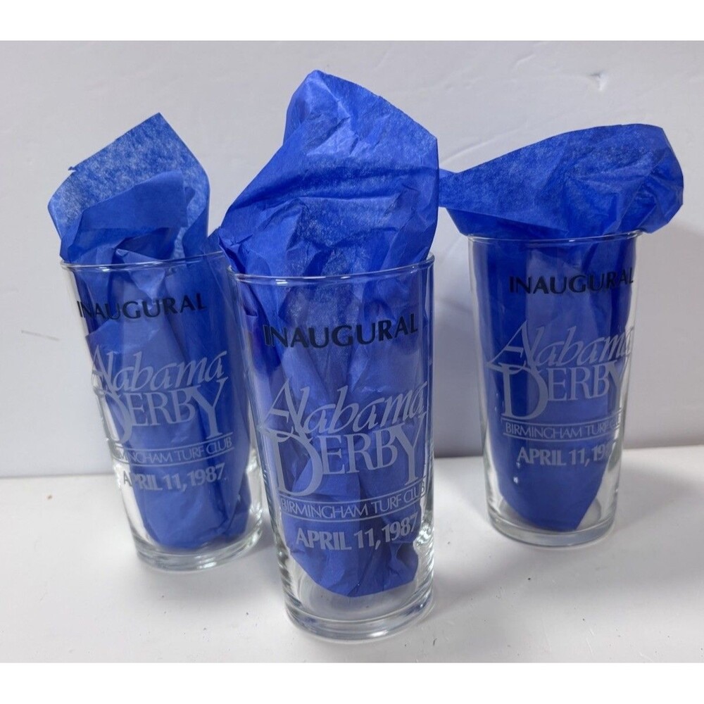 1987 Inaugural Alabama Derby Birmingham Turf Club  Drinking Glass Horse Racing